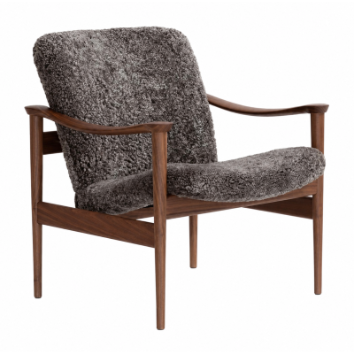 Fotel Model 711 Orzech - Skóra Owcza Drake LK Hjelle