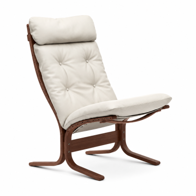 Siesta Classic Hochsessel – Weißes Leder, Räuchereiche LK Hjelle