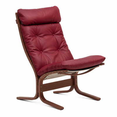 Siesta Classic Hochsessel – Rotes Leder, Räuchereiche LK Hjelle