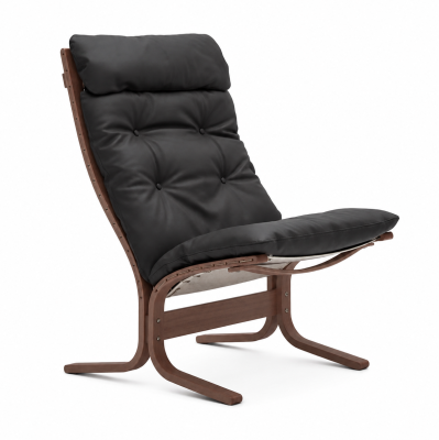Siesta Classic Hochsessel – Graues Leder, Räuchereiche LK Hjelle
