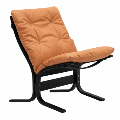 Křeslo Siesta Classic Low – hnědá kůže, černý dub LK Hjelle