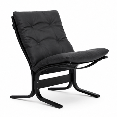Křeslo Siesta Classic Low – černá kůže, černý dub LK Hjelle