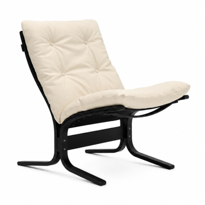 Křeslo Siesta Classic Low – krémová kůže, černý dub LK Hjelle