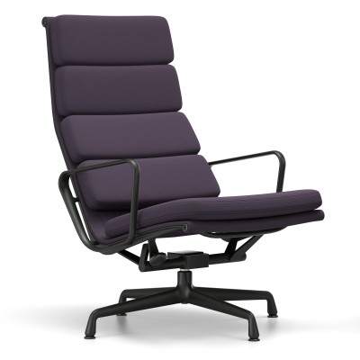 Fotel Soft Pad Chair EA 222 Tkanina Track Ink Blue - podstawa czarna Vitra