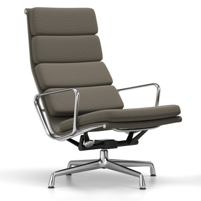 Fotel Soft Pad Chair EA 222 tkanina Laser Warm Gray - podstawa aluminiowa Vitra