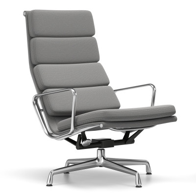 Fotel Soft Pad Chair EA 222 Tkanina Track iron grey - podstawa aluminiowa Vitra