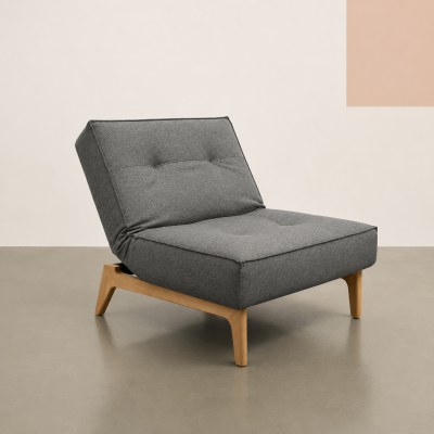 Fotel rozk�adany Splitback d�b naturalny - Flashtex 216 Dark Grey Innovation