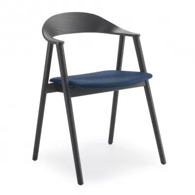 Krzesło Drewniane Caro Tapicerowane Navy Blue