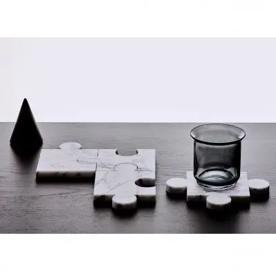 Podkładki Stonecut Puzzle Coasters czarne Tre Product