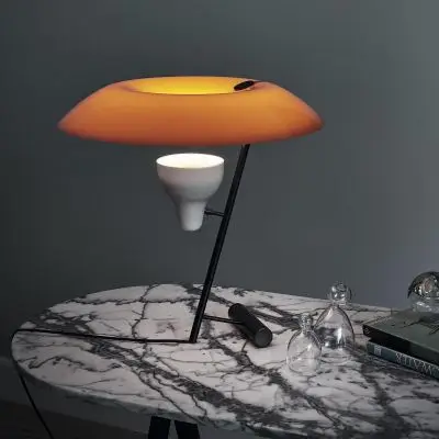 Lampa stołowa Model 548 polerowany mosiądz - szary Astep