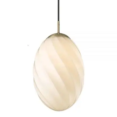 Lampa wiszca Twist 25 cm owalna antyczny mosidz Halo Design