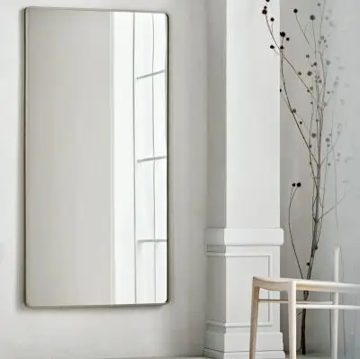 Lustro ścienne Ripple 160x80 cm szare Bolia