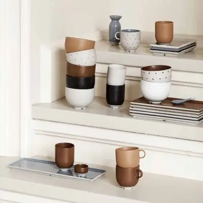 Miseczka Eli 8 szt. jasnoszara w kropy Broste Copenhagen