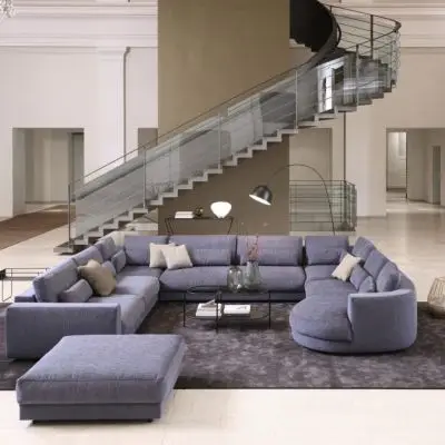 Sofa Clarissa 3 seater - Chaiselong Denim Blue
