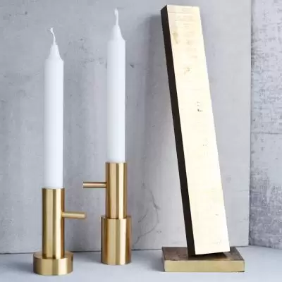 Świecznik Candleholder single 2 mosiądz Fritz Hansen