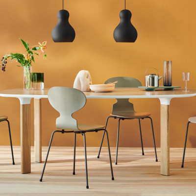 Krzesło Ant 3101 Fornir Barwiony Leśna Zieleń Fritz Hansen