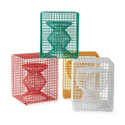 Taboret Tip Tap Wire różowy Pols Potten