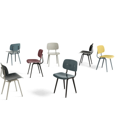 Revolt Plum -Red Seat Chair - Schwarze Basis HAY