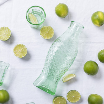 Zestaw karafka i 2 szklanki Fish & Fish zielony Serax