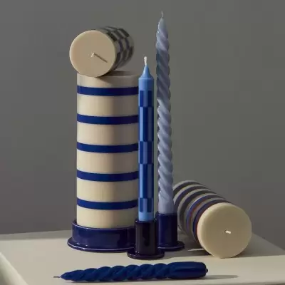 Świecznik Column 11 cm zgaszony błękit Hay