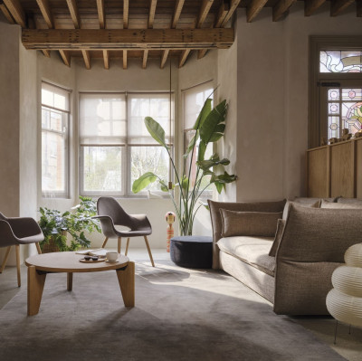 Sofa Mariposa 3-seater Iroko Dark Grey Vitra