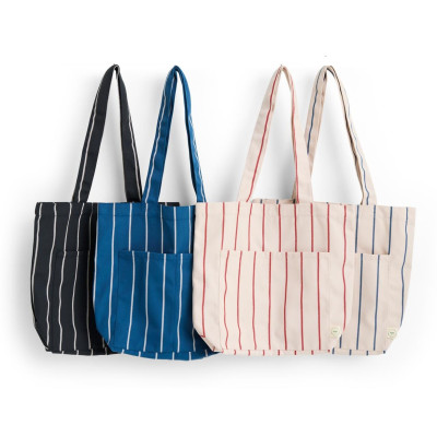 Torba na zakupy Outdoor Market niebieska w beżowe pasy HAY