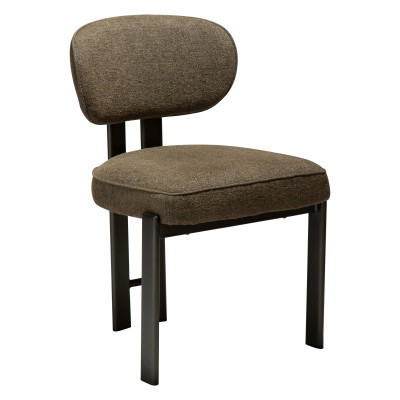 Krzesło Nova tkanina bouclé Dark olive - nogi antique pewter