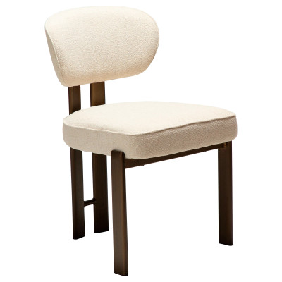 Krzesło Nova tkanina bouclé Simply beige - brązowe nogi