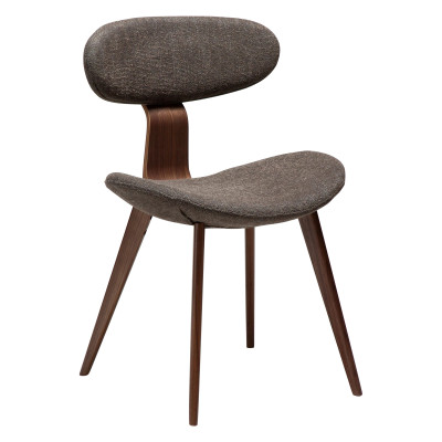 Krzesło Comforta tkanina bouclé Major brown - nogi orzech