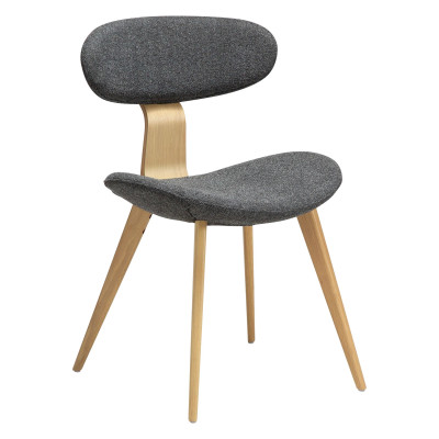 Krzesło Comforta tkanina bouclé Pebble Grey - nogi dąb bielony
