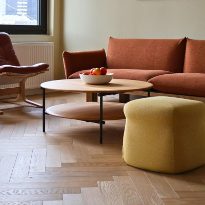 Křeslo Siesta Classic Low – antracitová kůže, černý dub LK Hjelle