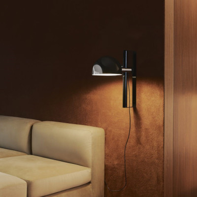 Lampa ścienna Lauro czarny klosz z chromowaną podstawą Marset