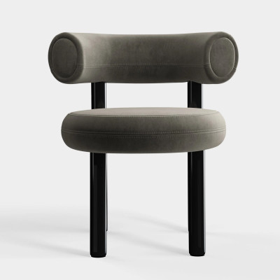 Krzesło Fat Black Steel - Niagara Velvet Tom Dixon