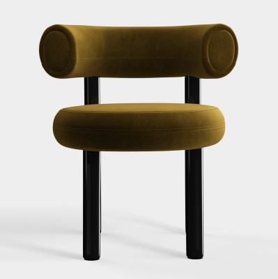 Krzesło Fat Black Steel - Forest Velvet Tom Dixon