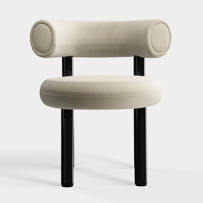 Krzesło Fat Black Steel - Pearl Velvet Tom Dixon