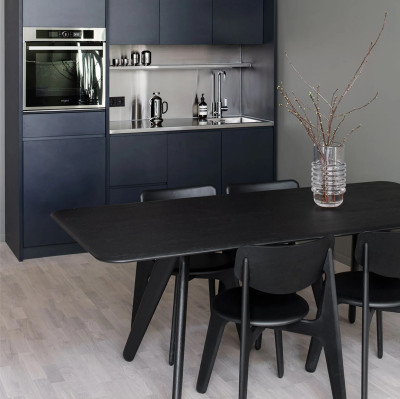 Krzesło Slab czarne, skórzane siedzisko Tom Dixon