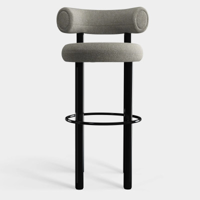 Krzesło barowe Fat Black Steel - Clay Boucle Tom Dixon