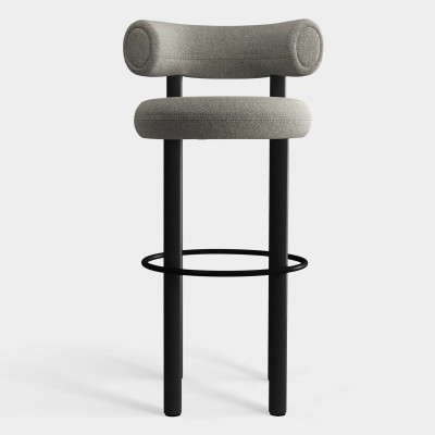 Krzesło barowe Fat Black Wood - Clay Boucle Tom Dixon