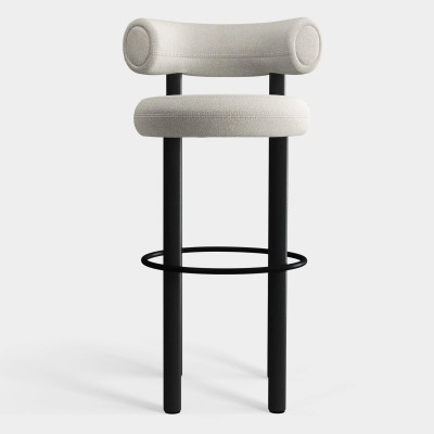 Krzesło barowe Fat Black Wood - Ivory Boucle Tom Dixon