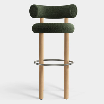 Krzesło barowe Fat Natural Wood - Forest Boucle Tom Dixon