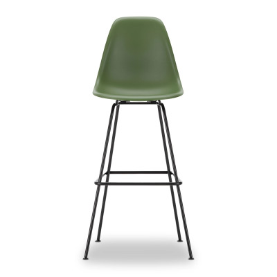 Krzesło barowe Eames Plastic RE High zielone - czarna podstawa Vitra