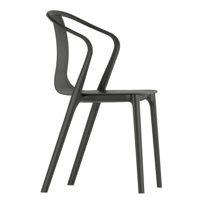 Krzesło Belleville z podłokietnikiem wood czarny jesion Vitra