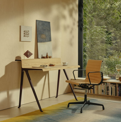 Krzesło biurowe Aluminium EA 132 tkanina Papyrus - podstawa czarna Vitra