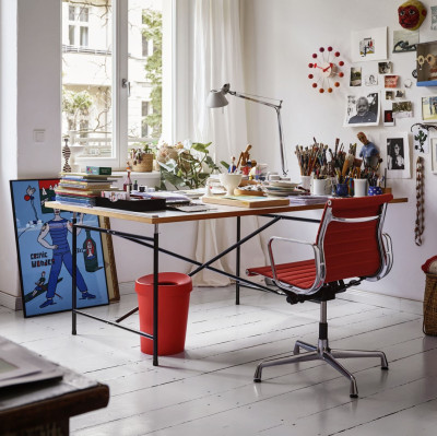 Krzesło biurowe Aluminium EA 132 tkanina Track lime - podstawa szara Vitra