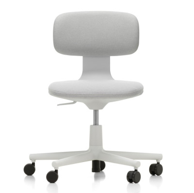 Krzesło biurowe Rookie tkanina Plano cream white - podstawa jasnoszara Vitra