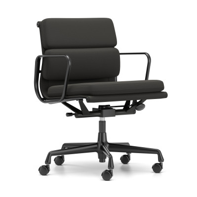 Krzesło biurowe Soft Pad EA 217 Tkanina Track Nero - podstawa czarna Vitra