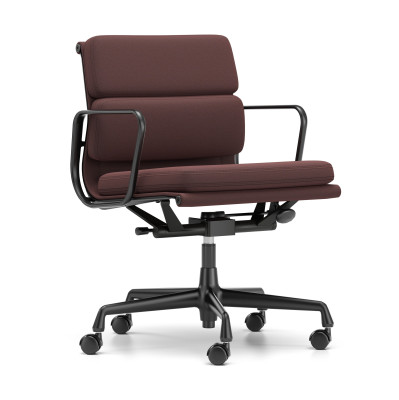 Krzesło biurowe Soft Pad EA 217 Tkanina Track Dark Red - podstawa czarna Vitra