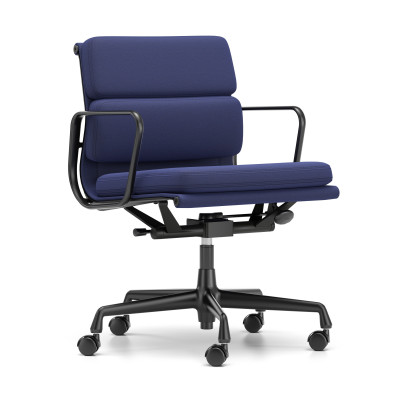 Krzesło biurowe Soft Pad EA 217 Tkanina Track Blue - podstawa czarna Vitra