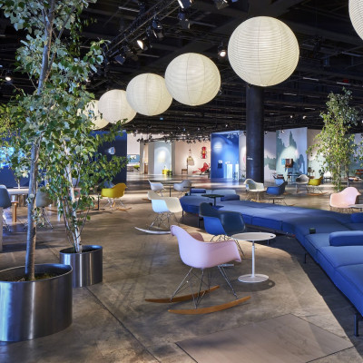 Krzesło bujane Eames RAR białe - biała podstawa Vitra