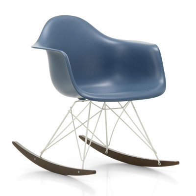 Krzesło bujane Eames RAR niebieskie - biała podstawa Vitra